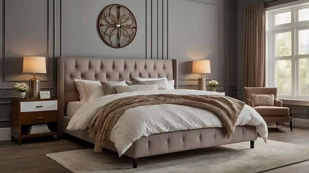 Cabeceira estofada ou de madeira